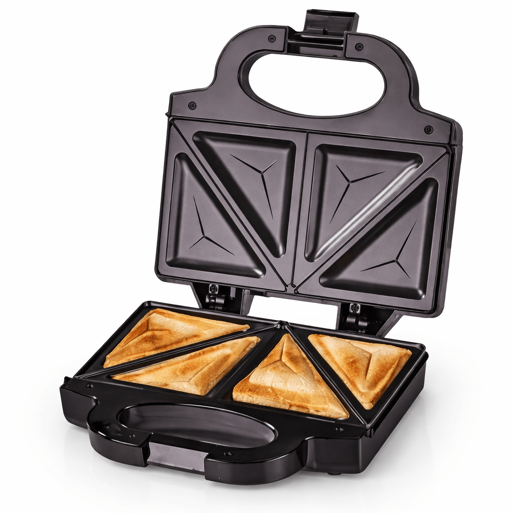 Mini Waffle Maker Machine - 2-in-1 750W snelverhittende sandwich-toaster & panini-pers,