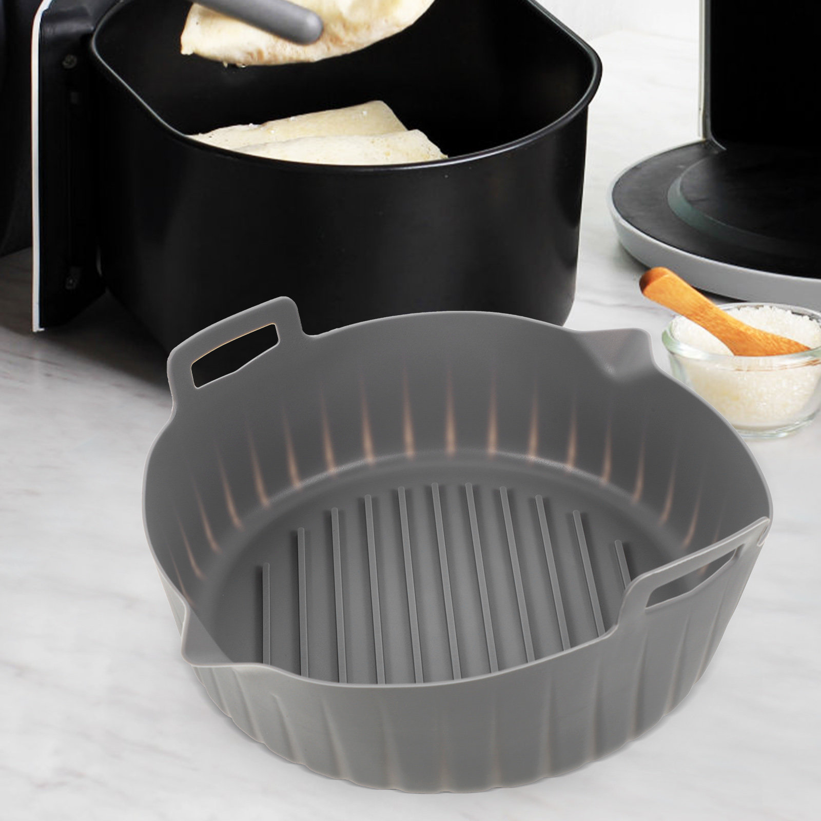 Air Fryer Silicone Pot Liner - Siliconenpan voor airfryer, rond, antiaanbak, hittebestendig,