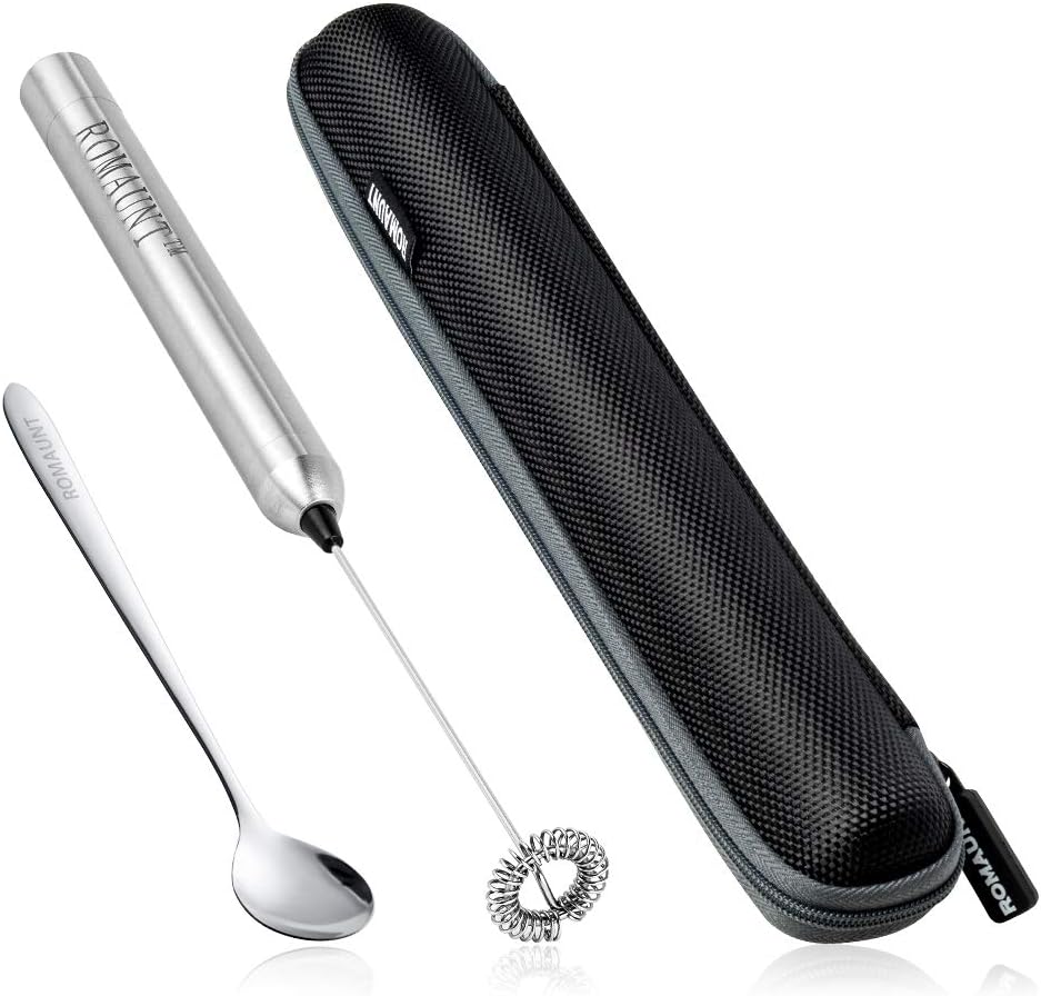 Electric Milk Frother Handheld - Handheld melkopschuimer, elektrisch, op batterijen werkend,
