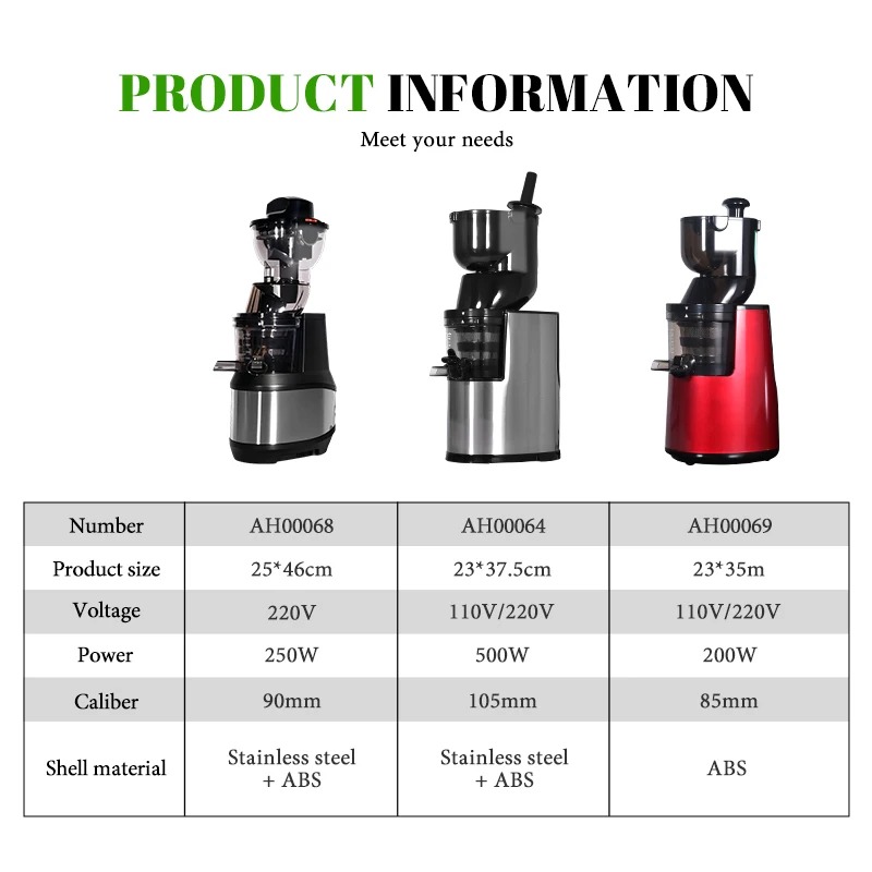 Electric Slow Juicer Cold Press - Automatische Juicer Extractor Machine Oranje Juicer