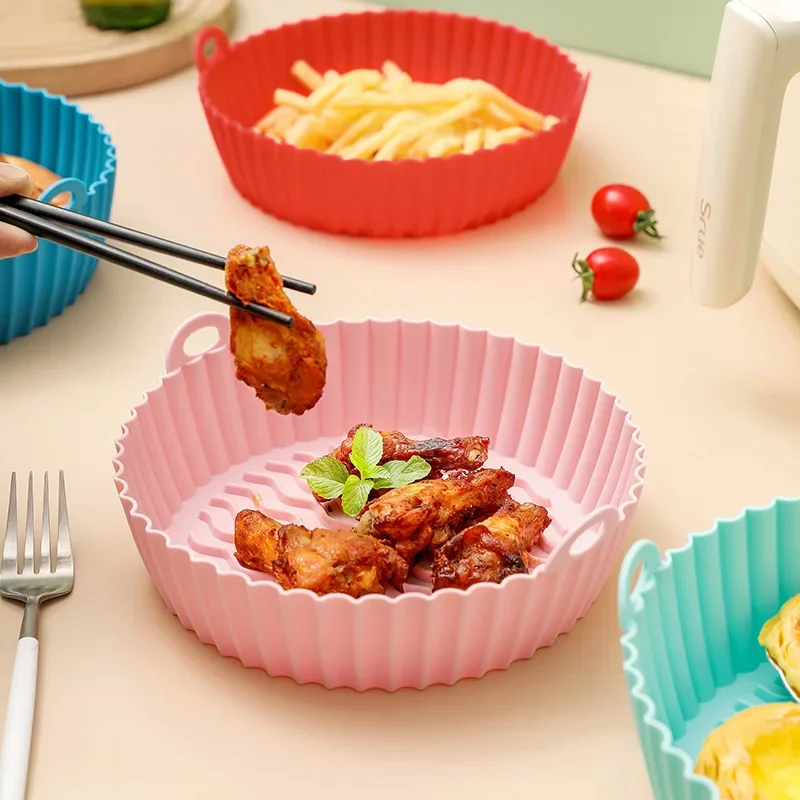 Air Fryer Silicone Pot Liner - Airfryer Bakpapier Siliconen BBQ-mandje Herbruikbare Ovenbak