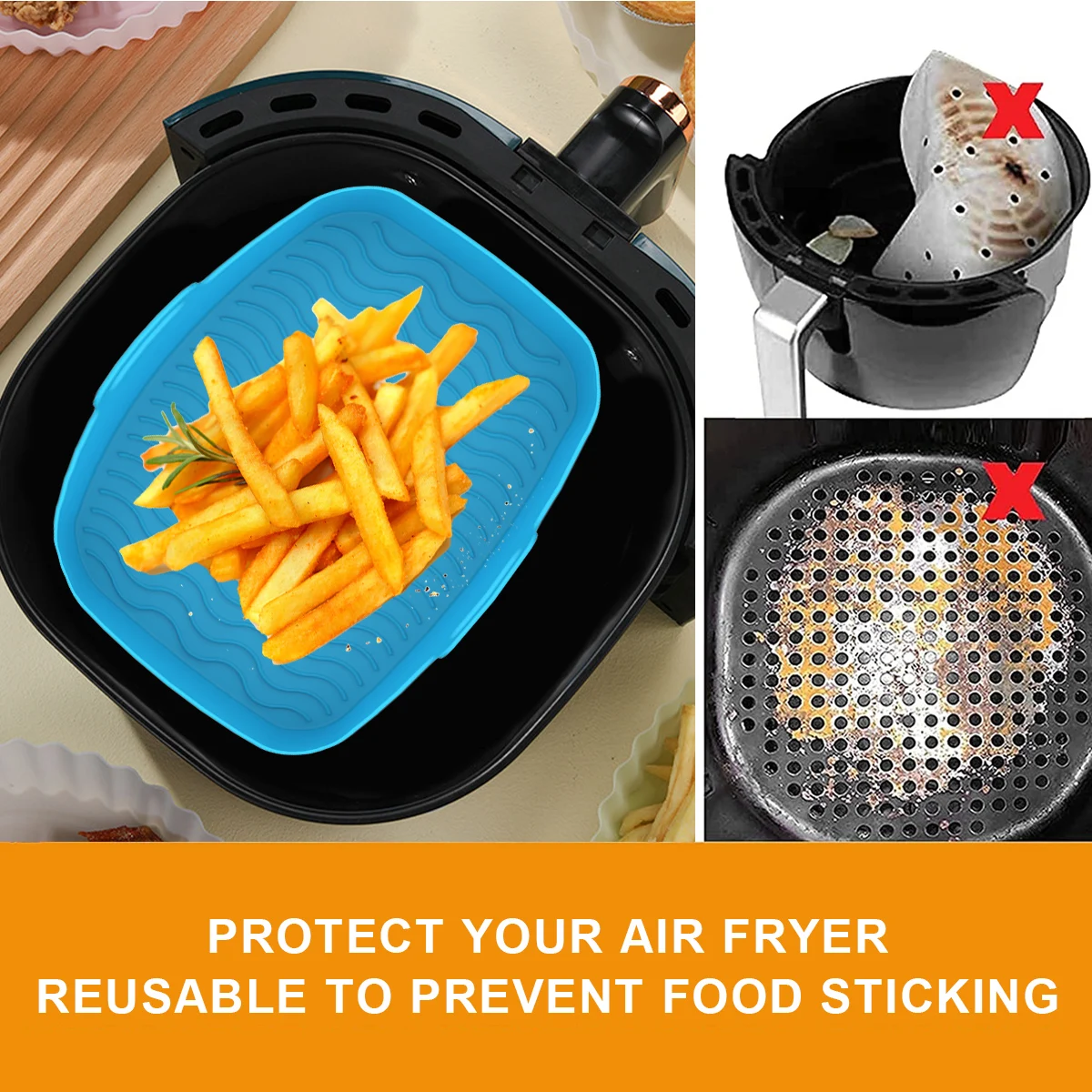 2 Stuks Lucht Friteuse Silicon - Air Fryer Silicone Pot Liner recensie en prijs