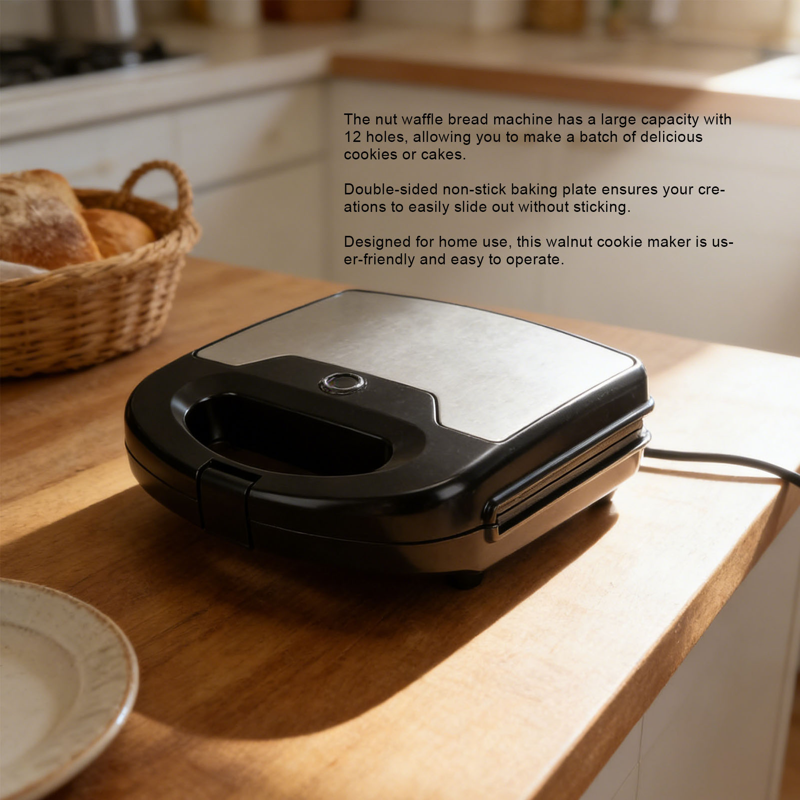 12 Walnut Cookie Maker Non Sti - Mini Waffle Maker Machine recensie en prijs