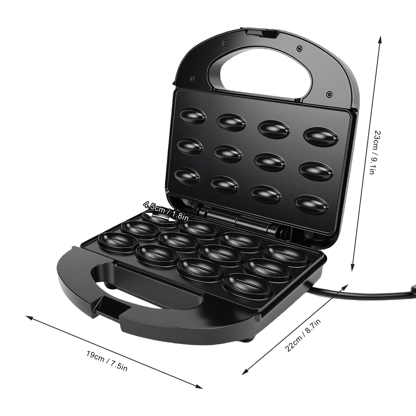 12 Walnut Cookie Maker Non Sti - Mini Waffle Maker Machine recensie en prijs