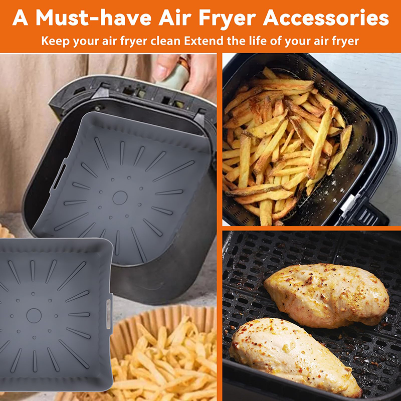 Vierkante Grote Siliconen Air  - Air Fryer Silicone Pot Liner recensie en prijs