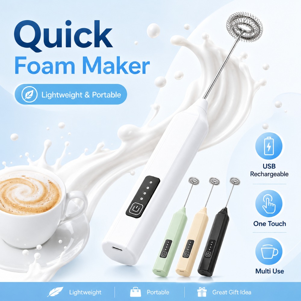 Melkopschuimer en eierklopper, - Electric Milk Frother Handheld recensie en prijs