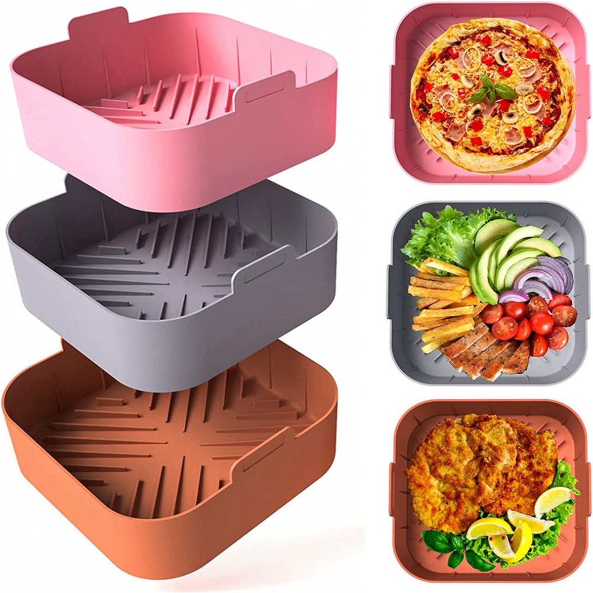 M10K 3 Stuks Air Friteuse Sili - Air Fryer Silicone Pot Liner recensie en prijs