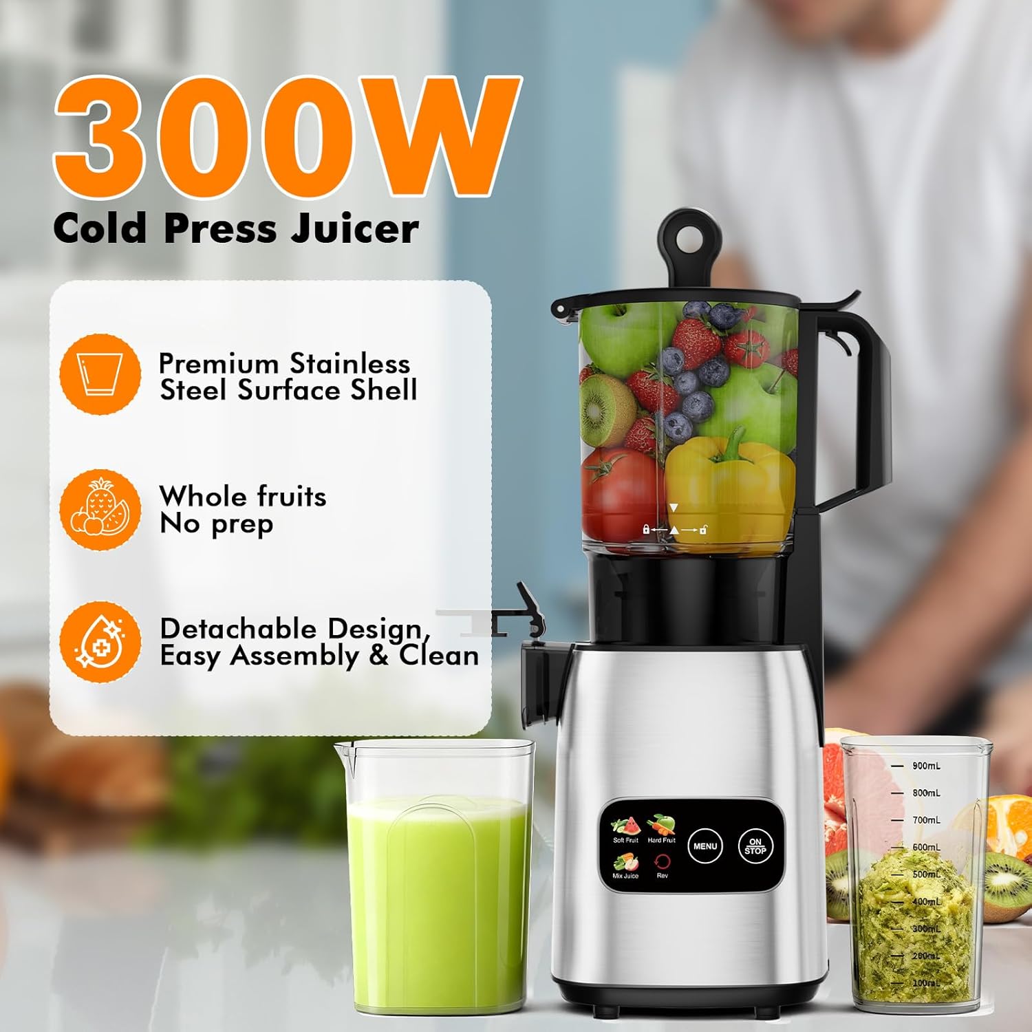 Langzame koudgeperste sapcentr - Electric Slow Juicer Cold Press recensie en prijs