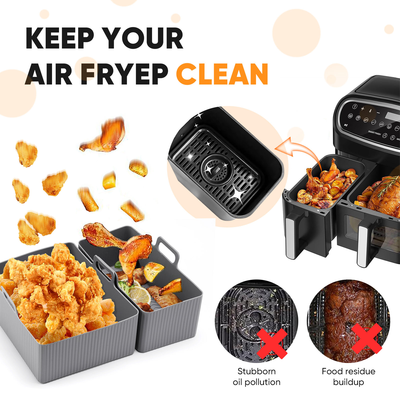 2 Stuks Set Siliconen Lucht Fr - Air Fryer Silicone Pot Liner recensie en prijs